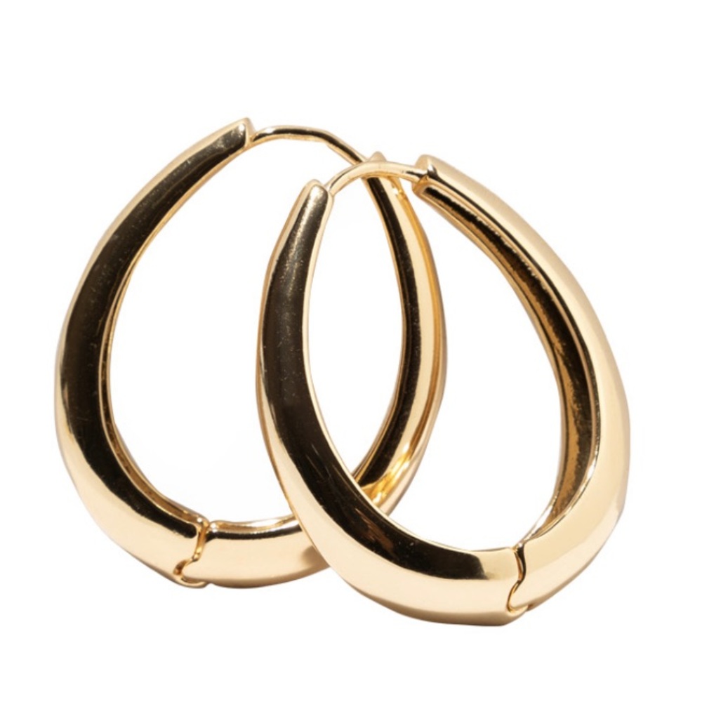 Classy droplet medium hoop earrings